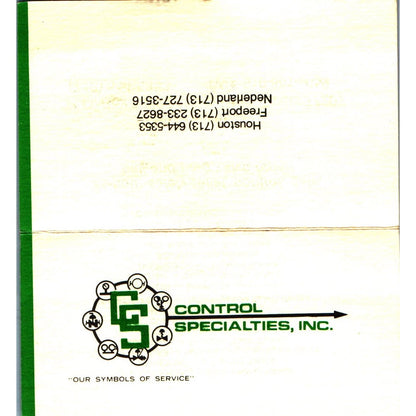 Steve Shaver Control Specialties Inc Houston Vintage Business Card SE3-B10