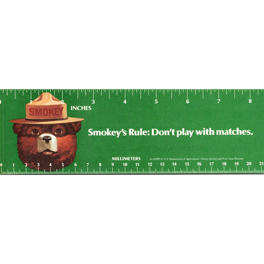 1981 Smokey Bear Promotional Ruler Bookmark USDA Forest Service J16