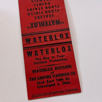 The Empire Varnish Co Cleveland OH Waterlox Vintage Matchbook Cover TB6-MB1-15
