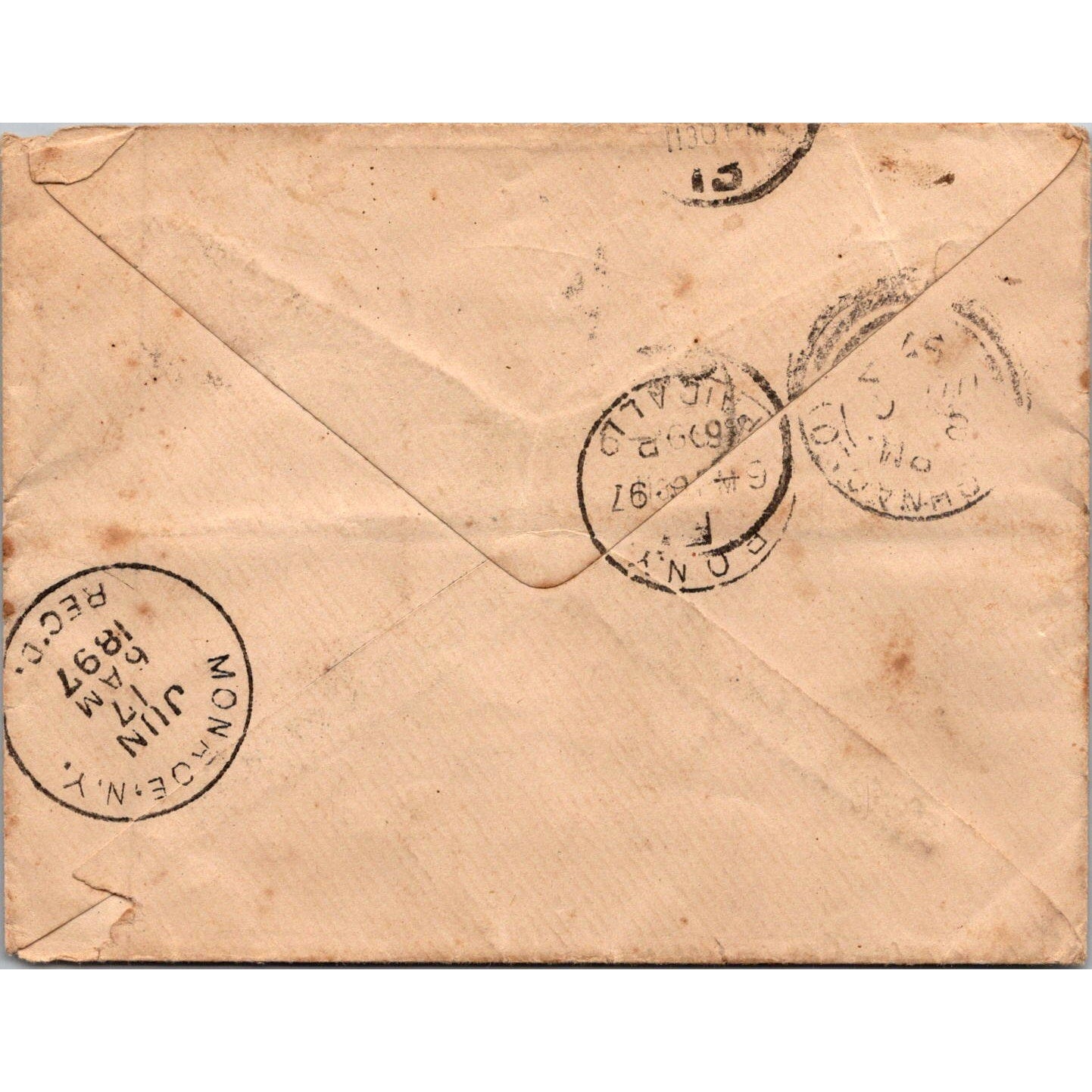 1897 Handwritten Letter Fivemiletown Ireland to Monroe New York Neely C30