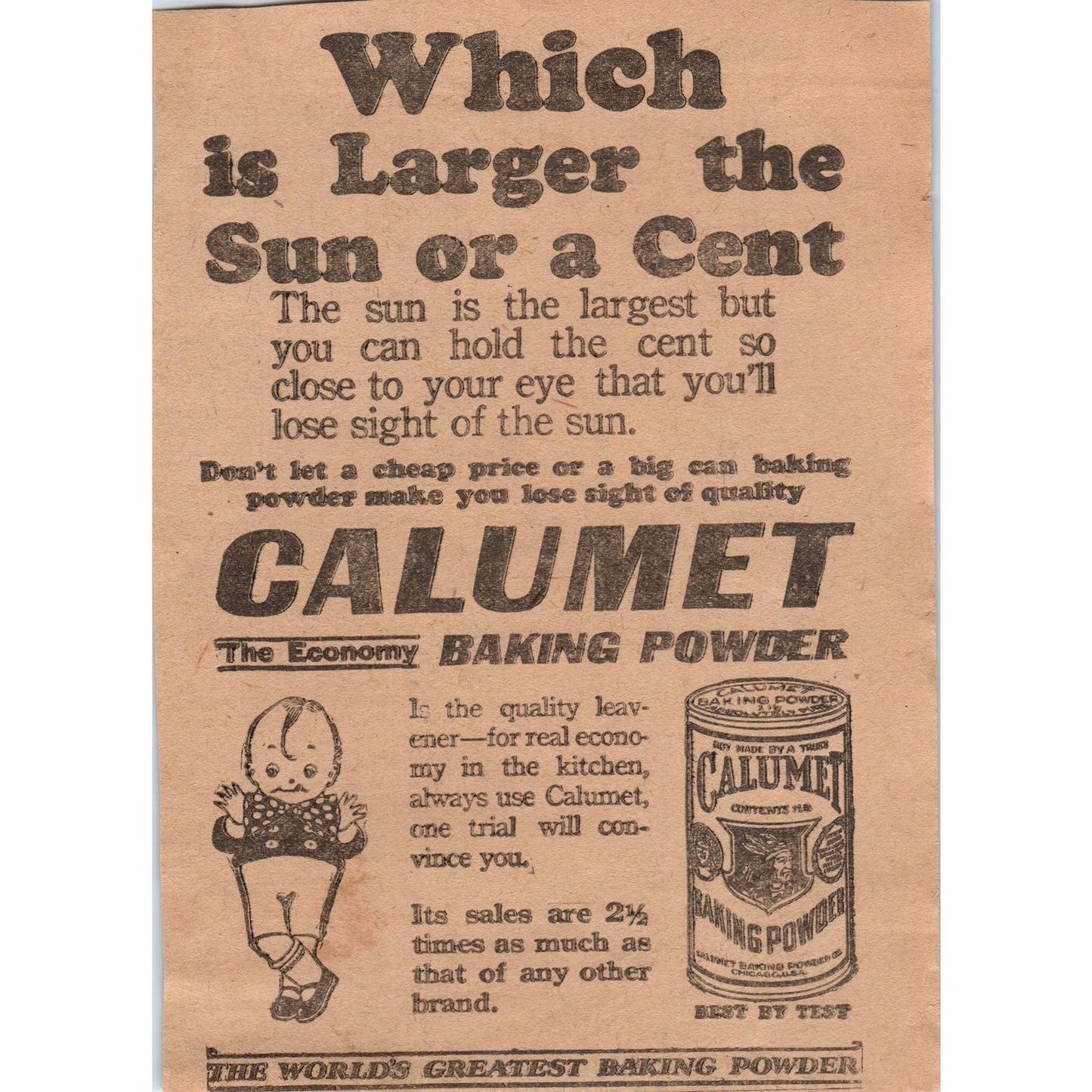 Calumet Baking Powder 1923 Magazine Ad Clip AE1-1