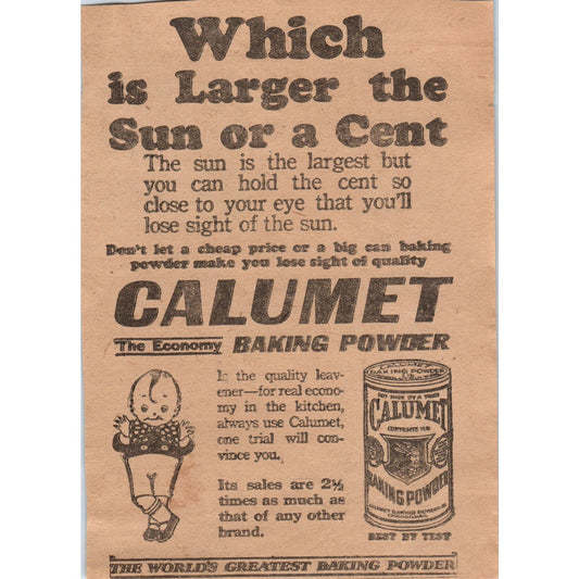 Calumet Baking Powder 1923 Magazine Ad Clip AE1-1