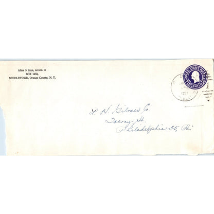 1950 Middletown Orange County NY Postal Cover Envelope TH9-L2