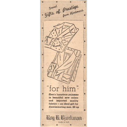 Roy Bjorkman Gifts for Him 2x5" 1935 Minneapolis Journal Advertisement AE7-N1