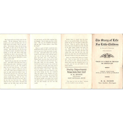 Early 1900s Christian Tract Story of Life For Little Children E.K. Mohr NY AE6