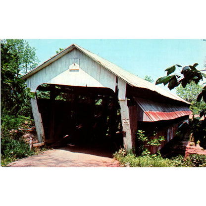 State Dam Bridge Little Walnut Creek Fairfield Cty Covered Bridge Postcard PB10