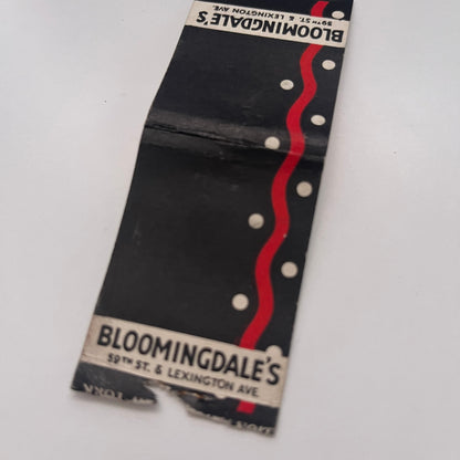 Bloomingdale's 59th St Lexington Ave NY Vintage Matchbook Cover TB8-MB-3