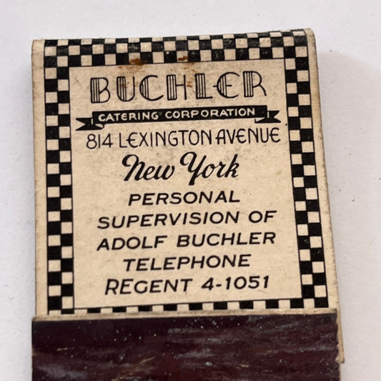 Buchler Catering Corporation New York Vintage Matchbook Cover TB8-MB3-1