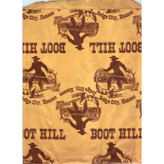 Vintage Boot Hill Dodge City Kansas Souvenir Bag D23