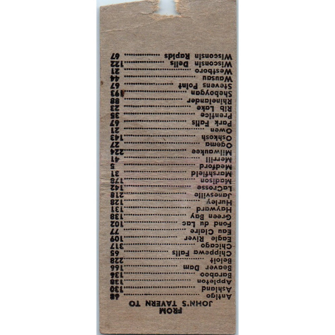 John's Tavern John Doctor Stetsonville WI Vintage Matchbook Cover SD4-Y6