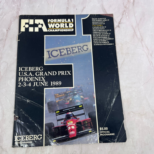 1989 Formula 1 Iceberg USA Grand Prix Phoenix Souvenir Program TA9-E2