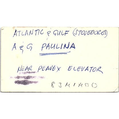 Belle Chasse Marine Trans Alabo Street Wharf New Orleans Business Card SD9-B9