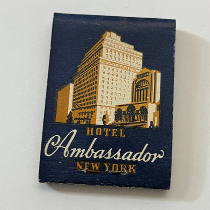 Hotel Ambassador Park Avenue New York Vintage Matchbook Cover TB6-MB1-2