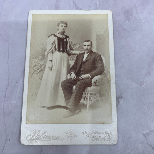 Woman & Man Rabineau Ivoryette Albany NY 4x6" Antique CDV Card Photograph TC5-RD
