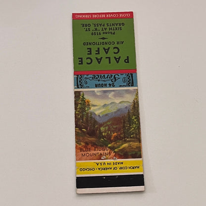 Palace Cafe Grants Pass Oregon Vintage Matchbook Cover TB6-MB2-2