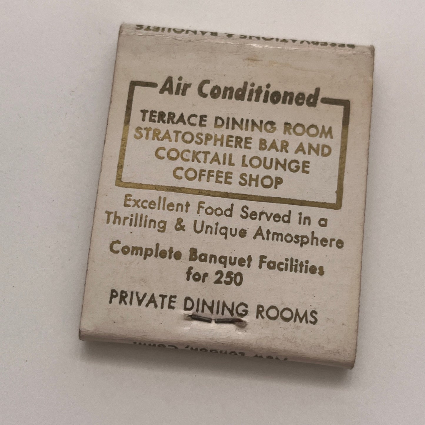 Terrace Dining Room Bradley Field Windsor Locks CT Matchbook Cover TB8-MB2-6