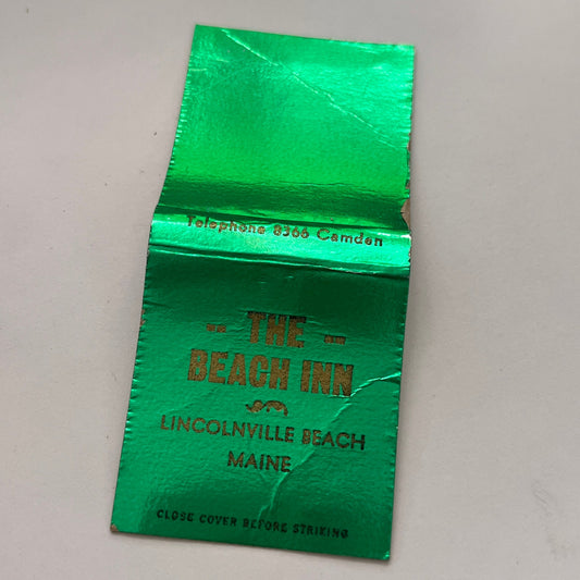 The Beach Inn Lincolnville Beach Maine Vintage Matchbook Cover MM3-2