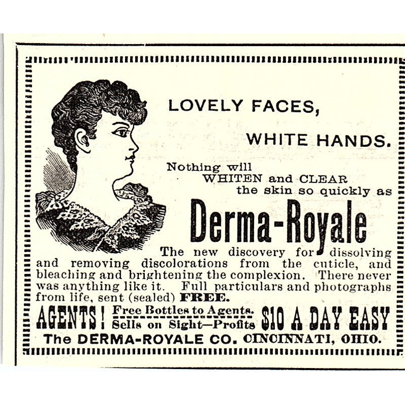 Derma-Royale Whitening Cream Cincinnati OH 1892 Ad AG2-S25