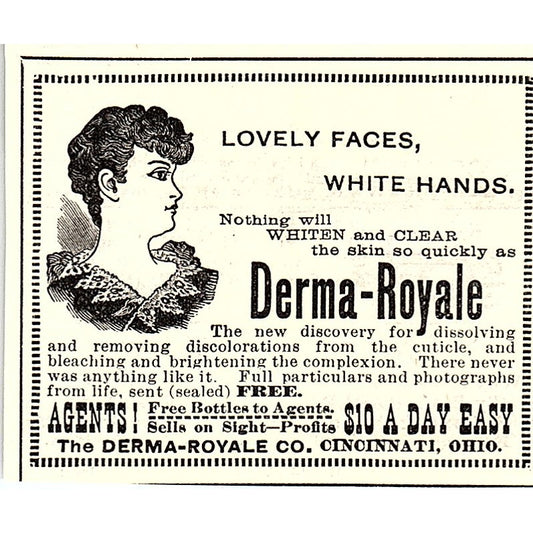 Derma-Royale Whitening Cream Cincinnati OH 1892 Ad AG2-S25