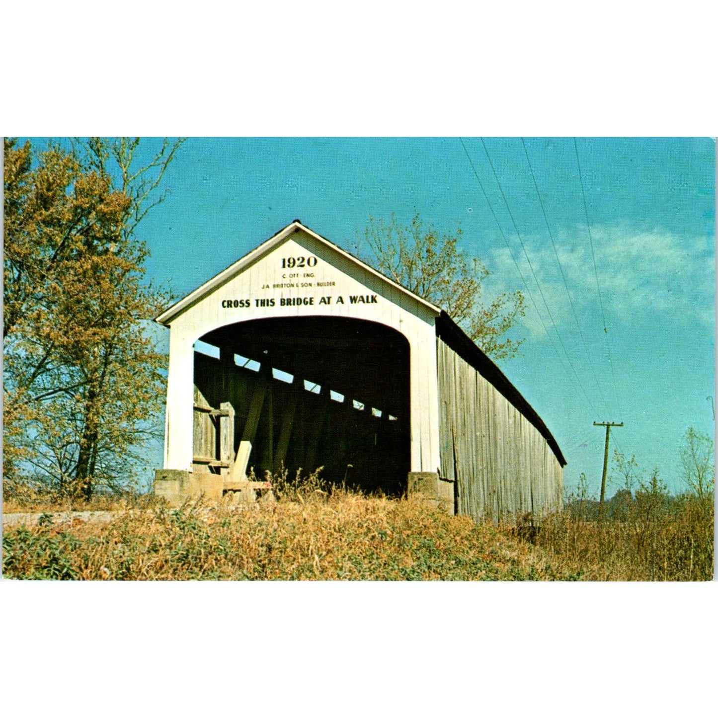 Nevins Bridge Parke County Indiana #14 Covered Bridge Postcard PB10