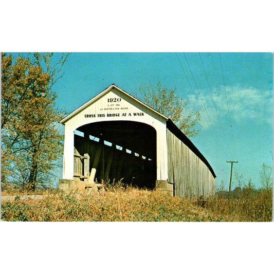 Nevins Bridge Parke County Indiana #14 Covered Bridge Postcard PB10