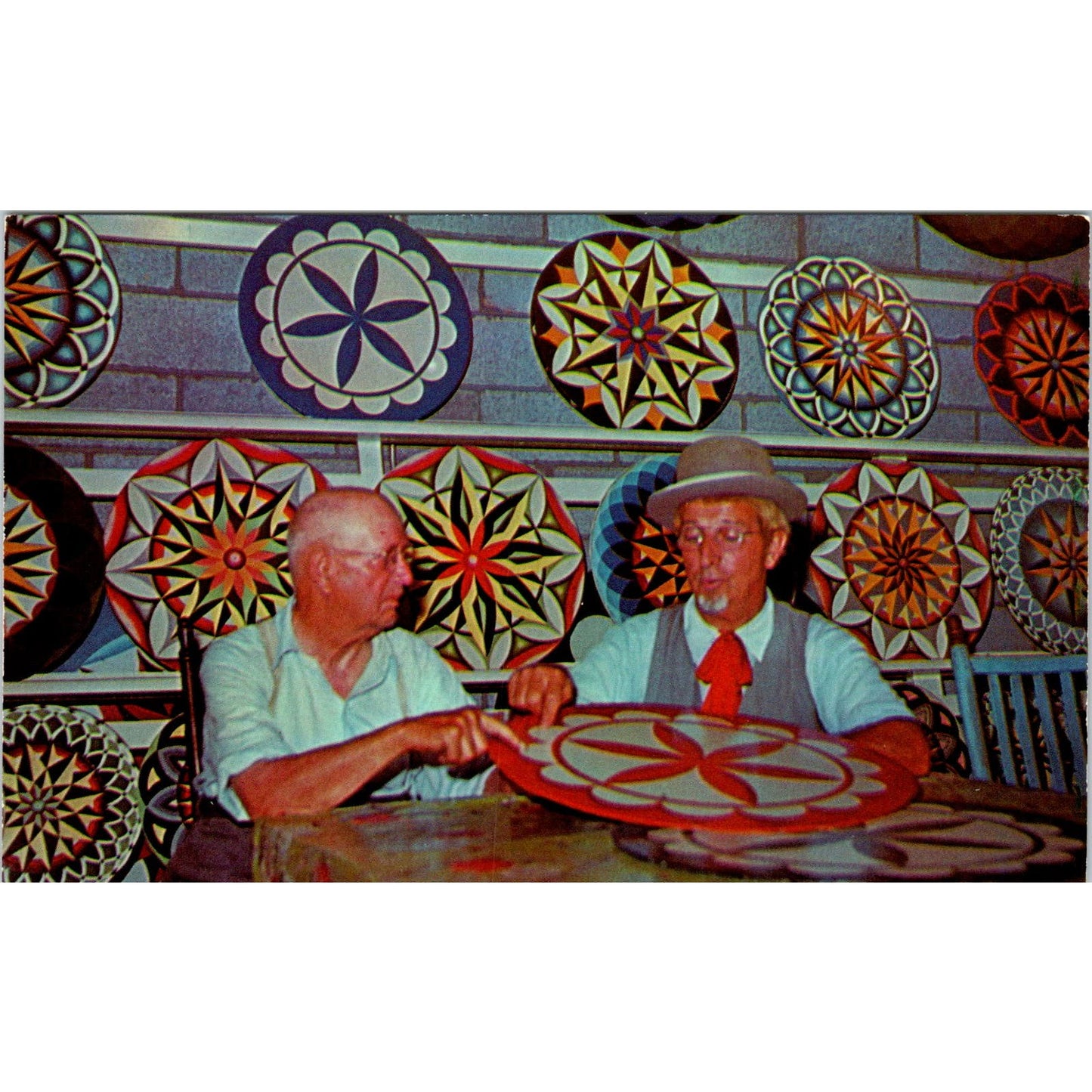 Amish Hex Sign Painter of Pennsylvania Dutch Country Postcard PD8