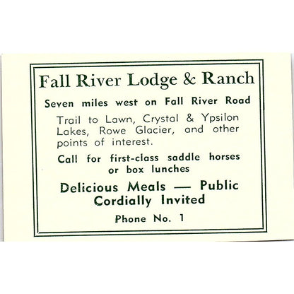 Fall River Lodge & Ranch 1957 Estes Park CO Ad AG4-S10
