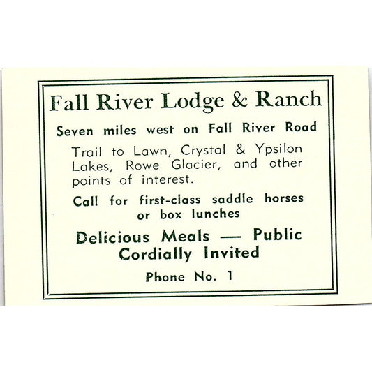 Fall River Lodge & Ranch 1957 Estes Park CO Ad AG4-S10