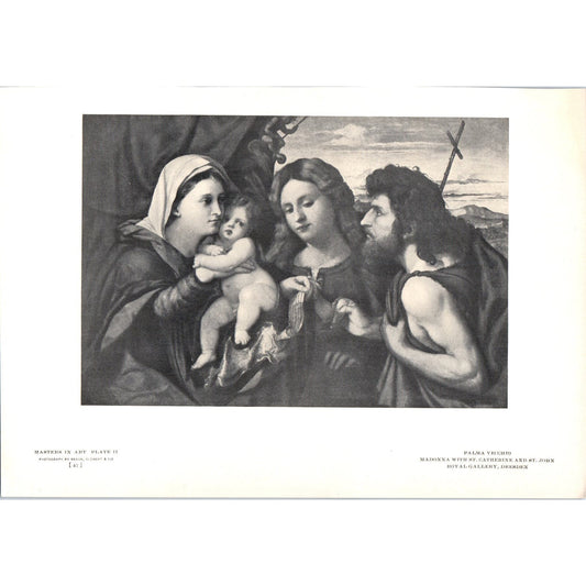 Madonna with St. Catherine and St. John - Palma Vecchio c1905 Art Print D12