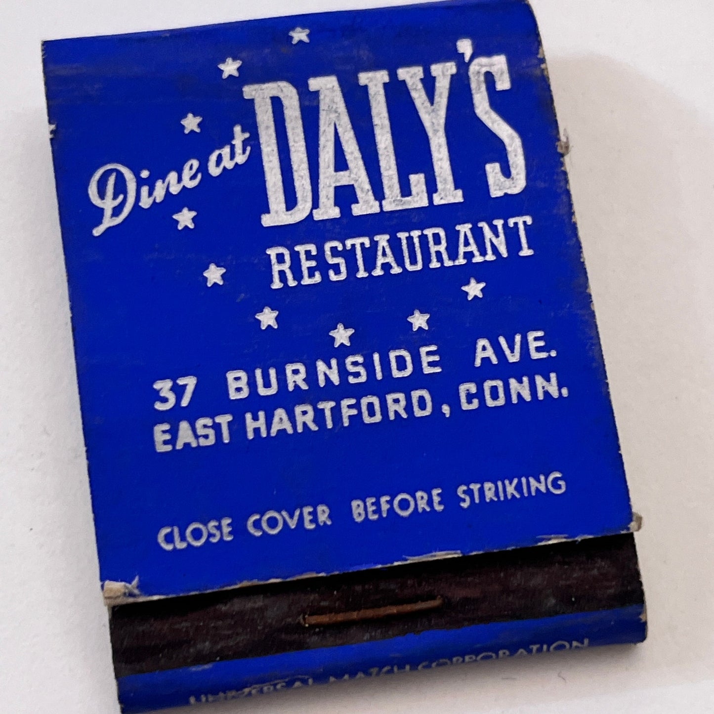 Daly's Restaurant East Hartford CT Vintage Matchbook Cover TB8-MB3-1