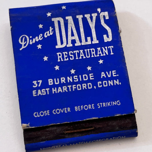 Daly's Restaurant East Hartford CT Vintage Matchbook Cover TB8-MB3-1