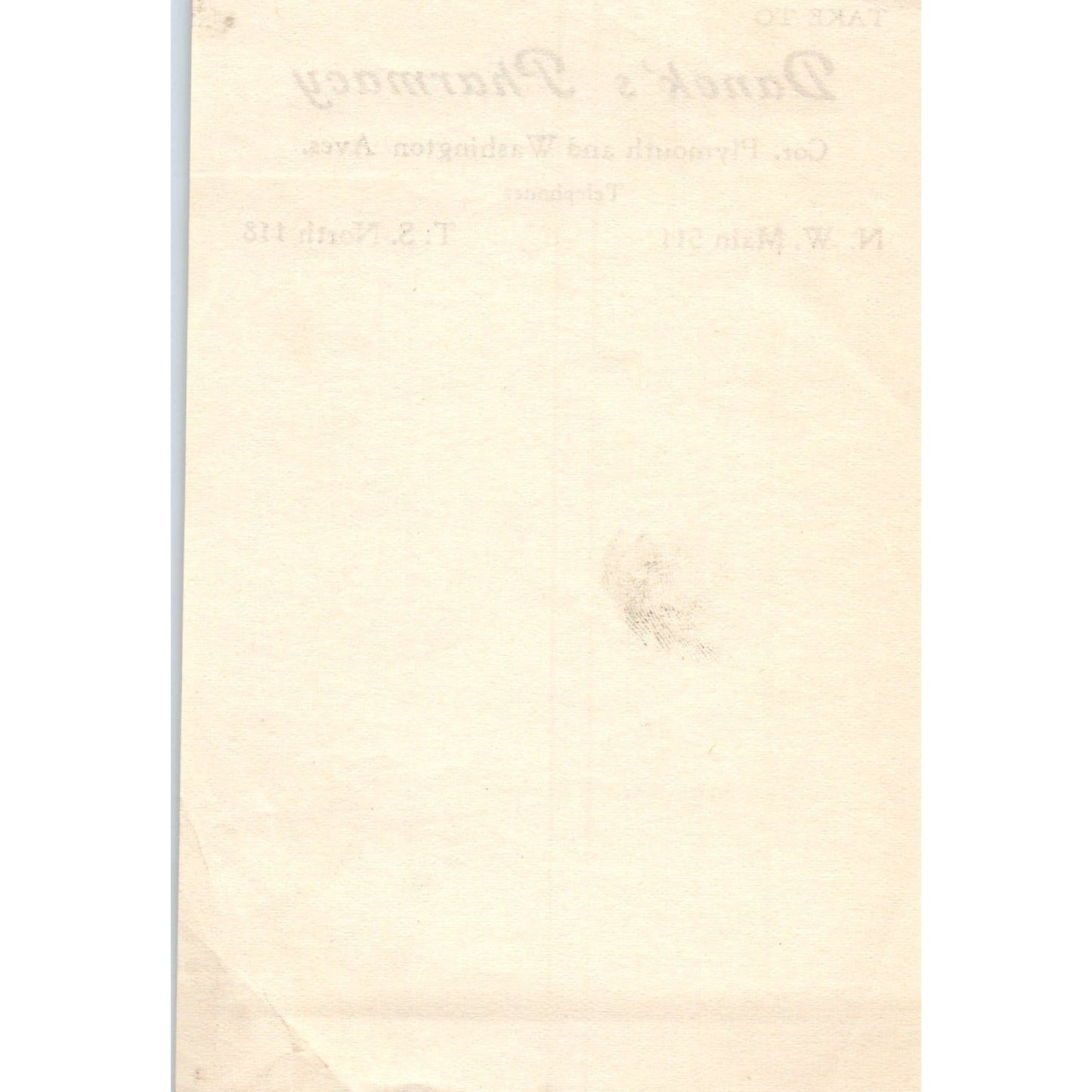 c1910 Danek's Pharmacy Blank Note Minneapolis Minnesota AE2