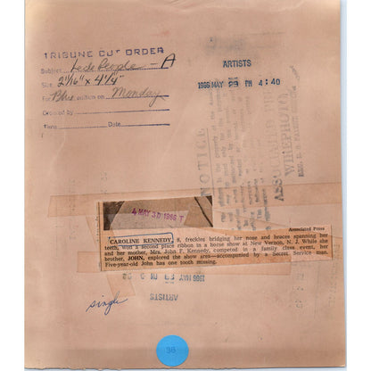 Caroline Kennedy At Horse Show New Vernon NJ 1966 7x9 Original Press Photo D1-P