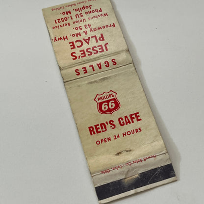 Jesse's Place Red's Cafe Joplin MO Vintage Matchbook Cover TB6-MB1-14
