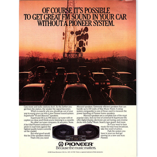 Pioneer Supertuner III and Maxxial Speakers 1984 Ad AF8-4