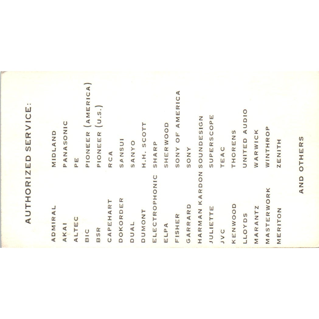 D&G Audio Service Mike Tulsa OK Vintage Business Card SD8-B5