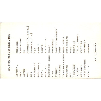D&G Audio Service Mike Tulsa OK Vintage Business Card SD8-B5