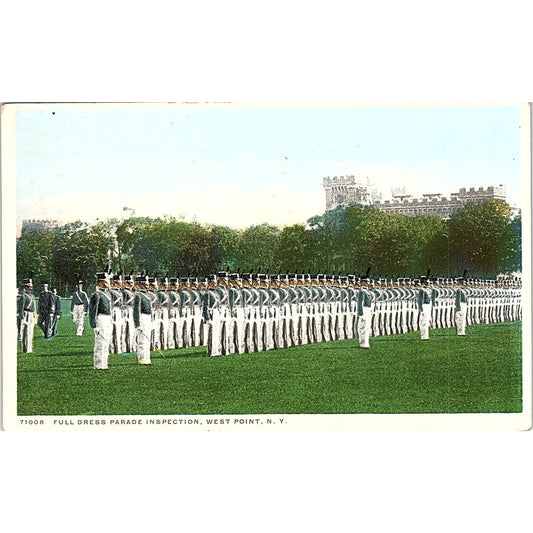 c1908 Full Dress Parade Inspection West Point Spanish American War Postcard PE7