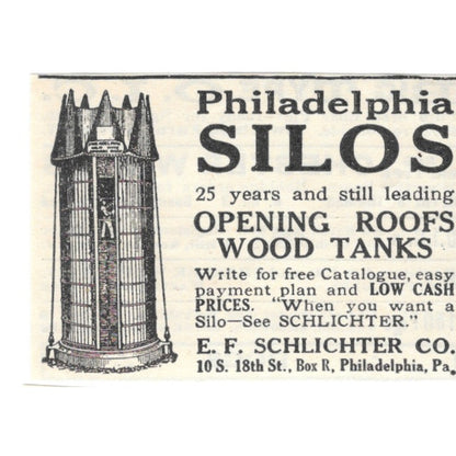 Philadelphia Silos E.F. Schlichter Co PA 1924 Ad AG3-S2