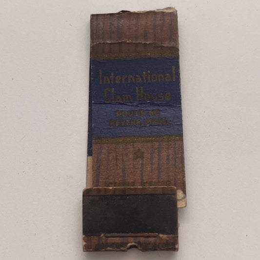 International Clam House Route 60 Revere MA Vintage Matchbook Cover TB8-MB2-6