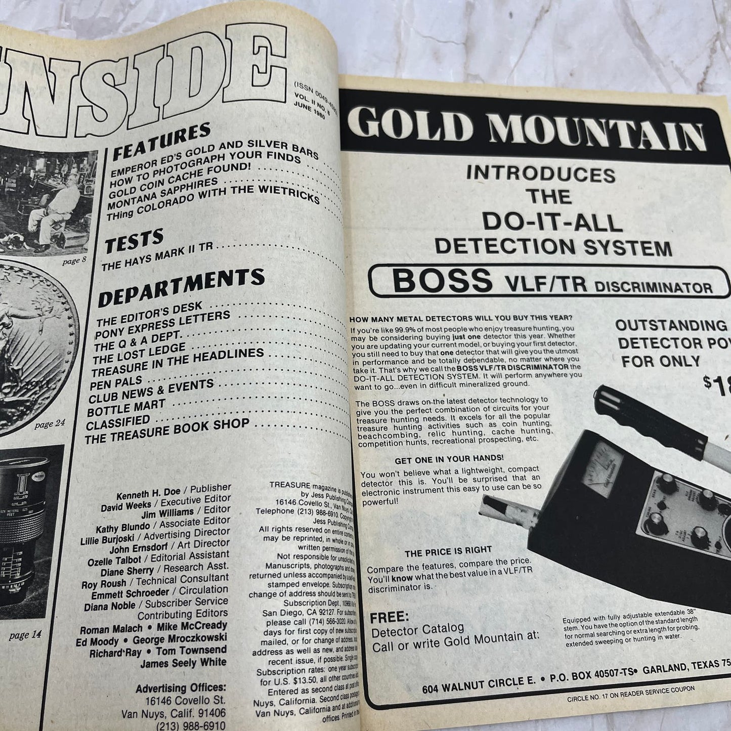 1980 June - Treasure Magazine - Treasure Hunting Metal Detecting Gold Coins M10