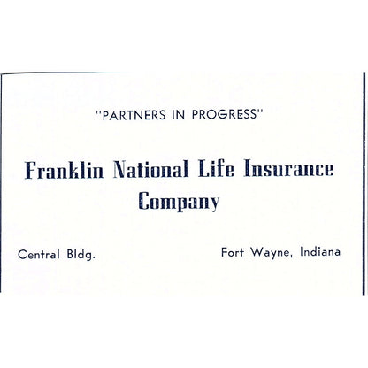 Franklin National Life Ins Co Fort Wayne Indiana 1964 Ad AG1-S18