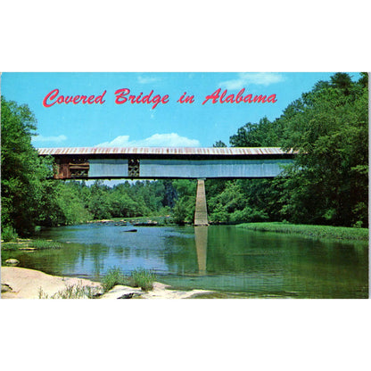 Swan Bridge Black Warrior River Cleveland Ala Covered Bridge Postcard PB13