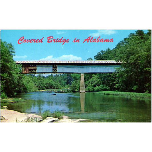 Swan Bridge Black Warrior River Cleveland Ala Covered Bridge Postcard PB13