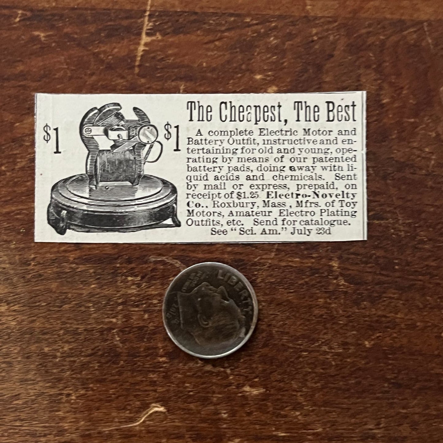 The Cheapest, The Best Complete Electric Motor Outfit Original Ad AD8-P29