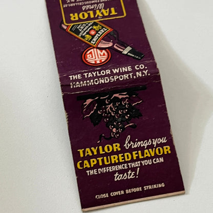 The Taylor Wine Co Hammondsport NY Vintage Matchbook Cover TB6-MB1-13