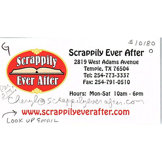 Scrappily Ever After Temple TX Vintage Business Card SC9-B10