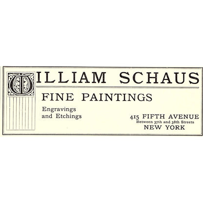 William Schaus Fine Paintings 5th Ave New York - 1906 Ad AF5-3