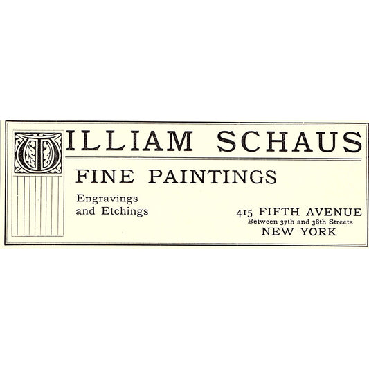 William Schaus Fine Paintings 5th Ave New York - 1906 Ad AF5-3