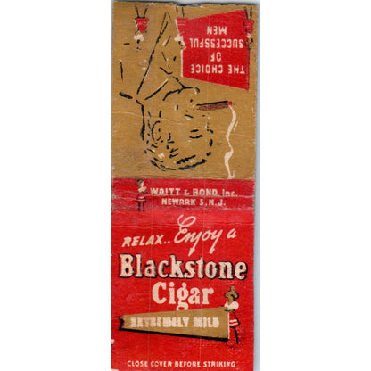 Blackstone Cigars Waitt & Bond Newark NJ Vintage Matchbook Cover SD4-Y2